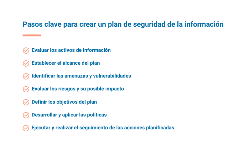 Pasos clave para crear un plan de seguridad de la información
